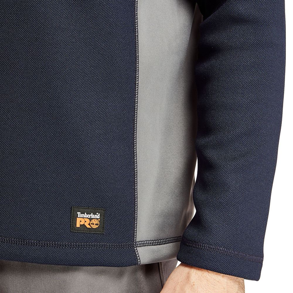 Timberland Mens Sweatshirts PRO® Studwall Quarter-Zip Textured Fleece - Navy - India SR6427938